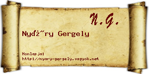 Nyáry Gergely névjegykártya